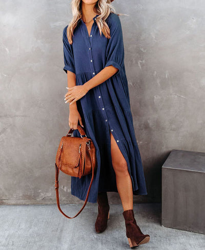 LUNA – RUFFLED GRACE SHIRT DRESS