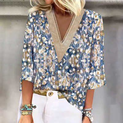 NICA – BLOOMING ELEGANCE FLORAL PRINT BLOUSE