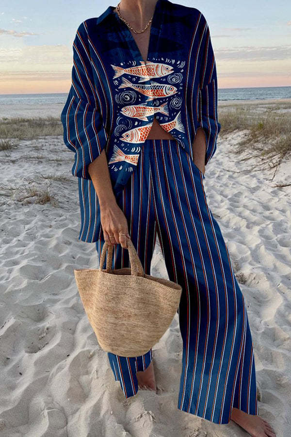 EDENELLE – BLUE KOI PRINT, A SERENE TOUCH OF ARTISTIC ELEGANCE