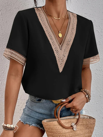 DAVINA – ELEGANT GRACE BLOUSE WITH LUXE LACE DETAILS
