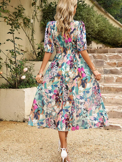 EZME – PLAYFUL GRACE PRINTED MIDI DRESS