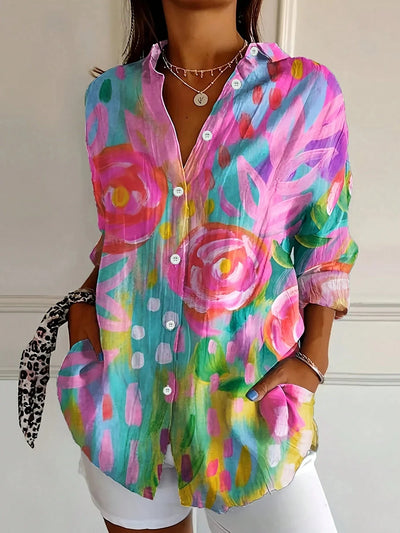 ANNIKA – COLORFUL BLOUSE WITH A PLAYFUL PRINT CHARM
