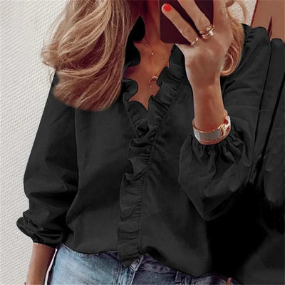 ENOLA – CHARMED WHIMSY RUFFLED BLOUSE