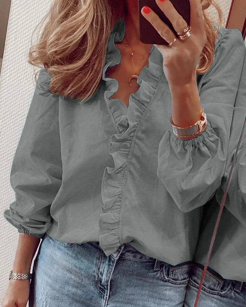 ENOLA – CHARMED WHIMSY RUFFLED BLOUSE