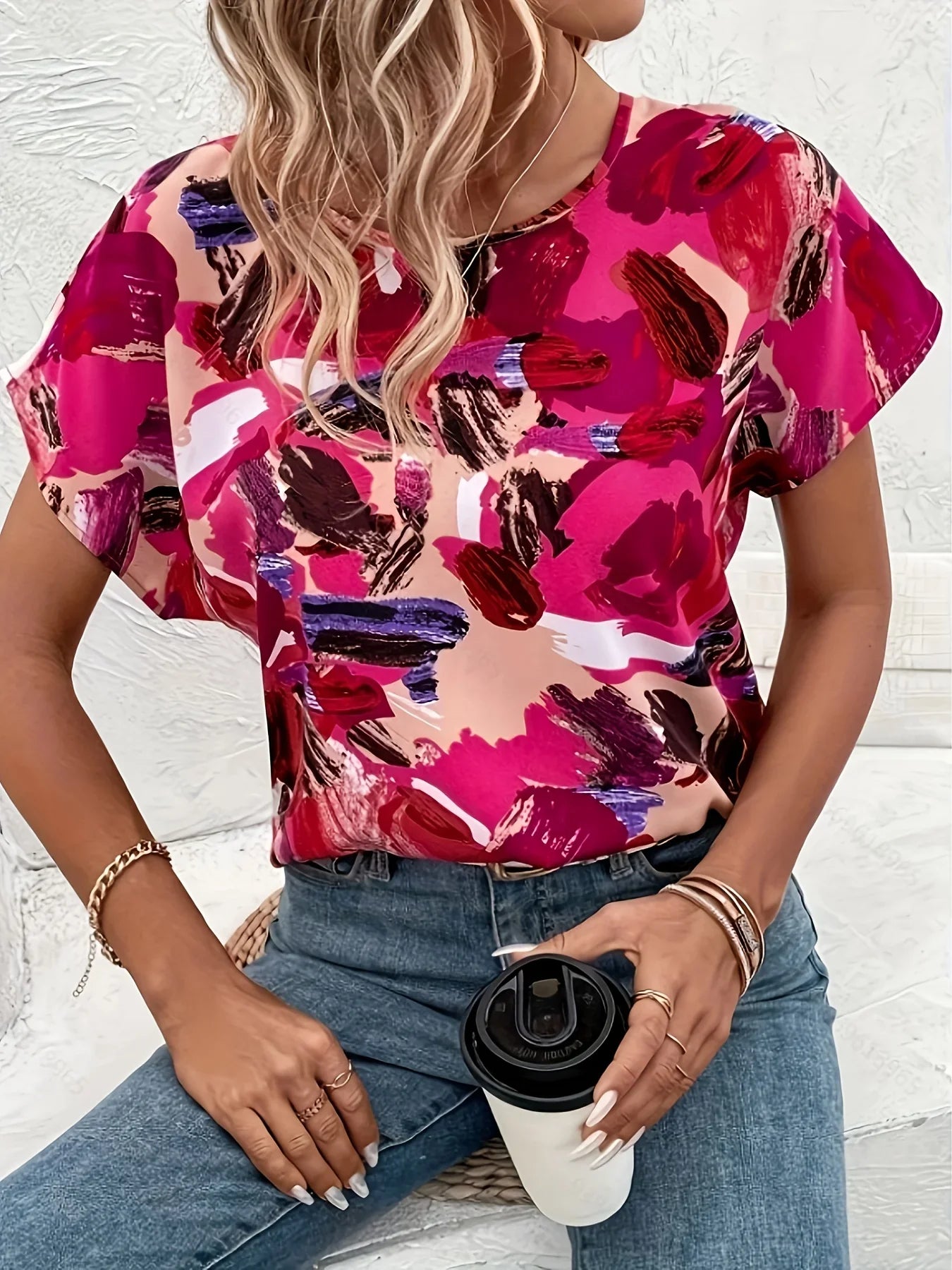 TRUDY – VIBRANT CHARM PLAYFUL PRINT BLOUSE