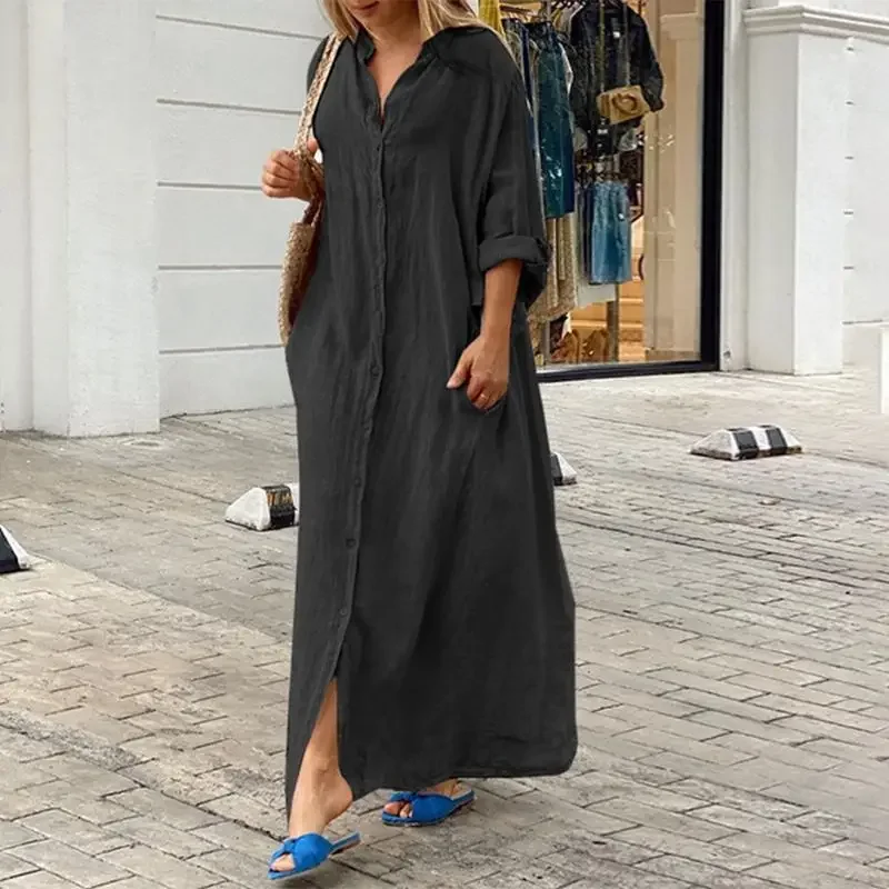 LUNA – BREEZY GRACE LINEN SHIRT DRESS