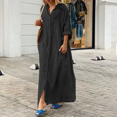LUNA – BREEZY GRACE LINEN SHIRT DRESS
