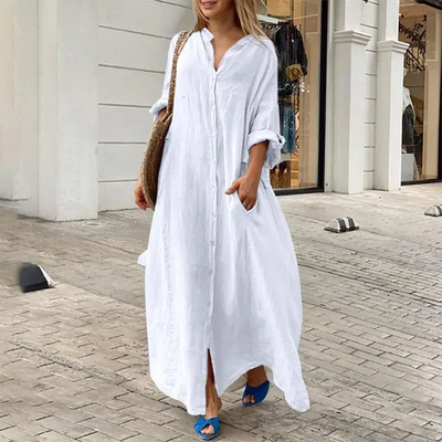 LUNA – BREEZY GRACE LINEN SHIRT DRESS