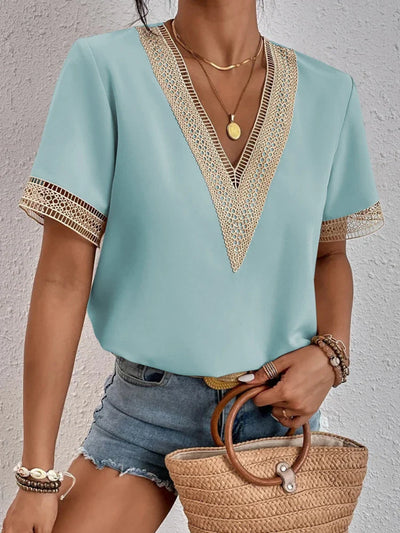 DAVINA – ELEGANT GRACE BLOUSE WITH LUXE LACE DETAILS