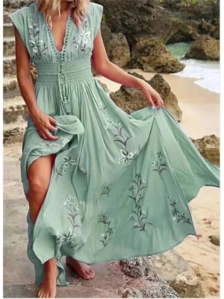 ZORA – EMBROIDERED ELEGANCE MAXI DRESS