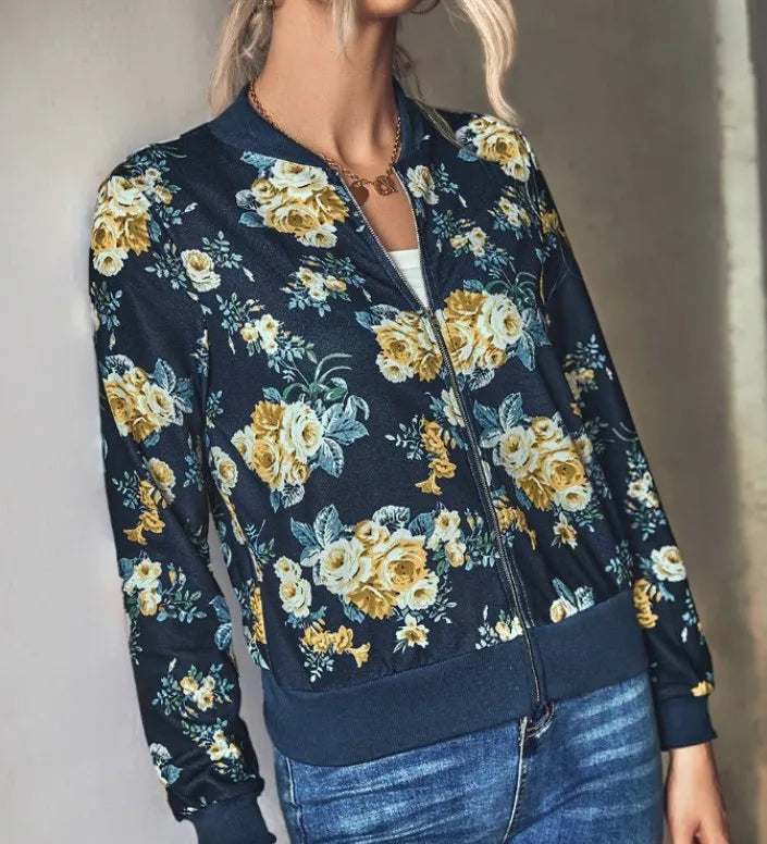 HAZEL – BLOOM BURST PRINTED BOMBER