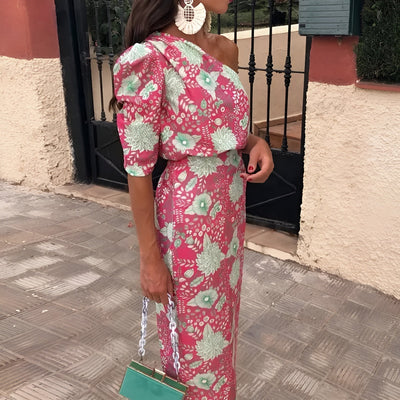 EMILIE – SCULPTED GRACE ONE-SHOULDER DRESS