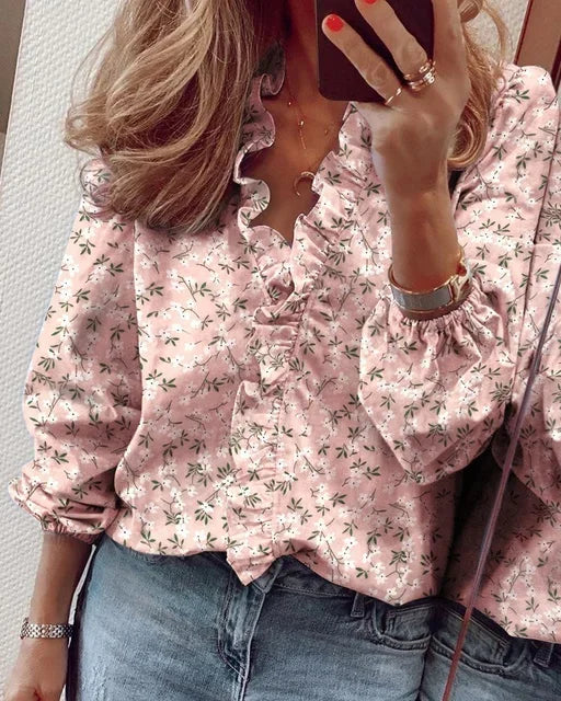 ENOLA – CHARMED WHIMSY RUFFLED BLOUSE