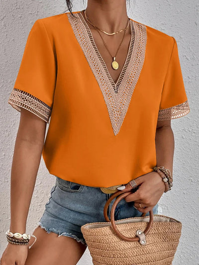DAVINA – ELEGANT GRACE BLOUSE WITH LUXE LACE DETAILS