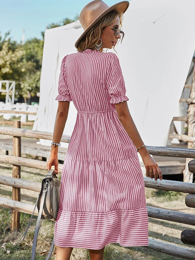 LAUREEN – CHARMED STRIPES AND SOFT SILHOUETTES DRESS