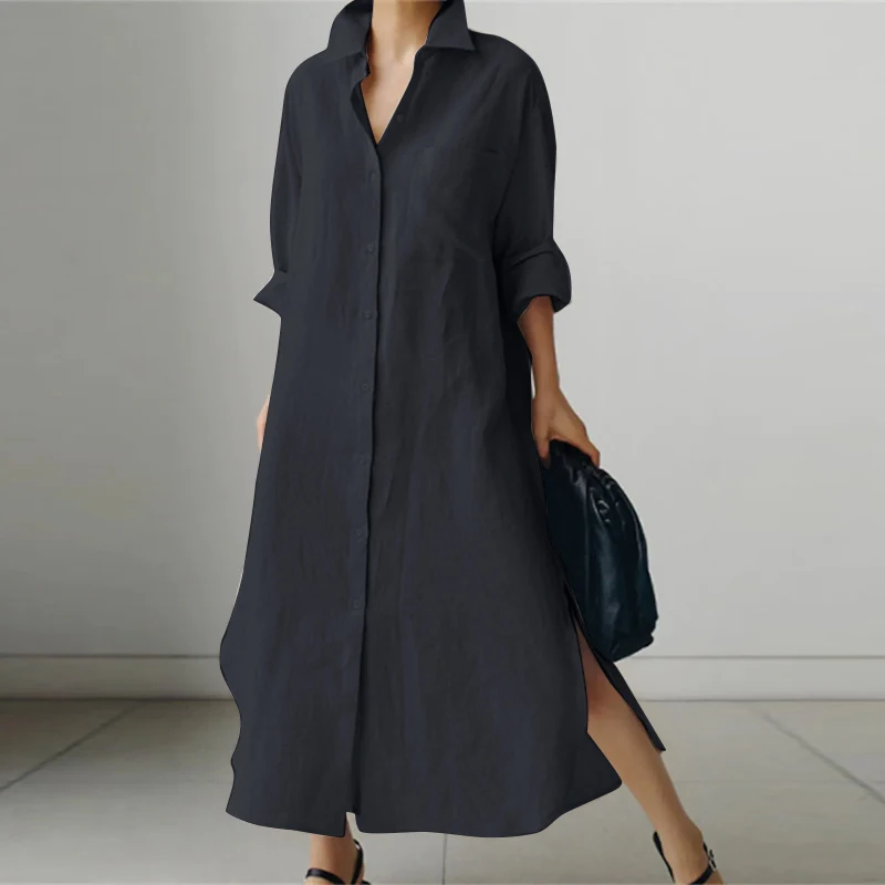 LUNA – RELAXED CHARM OVERSIZED SHIRT DRESS
