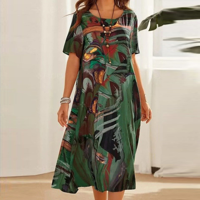 SERAFINA – MODERN MUSE ABSTRACT PRINT MIDI DRESS