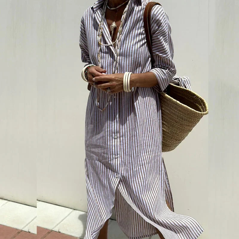 LUNA – CLASSIC STRIPES SHIRT DRESS