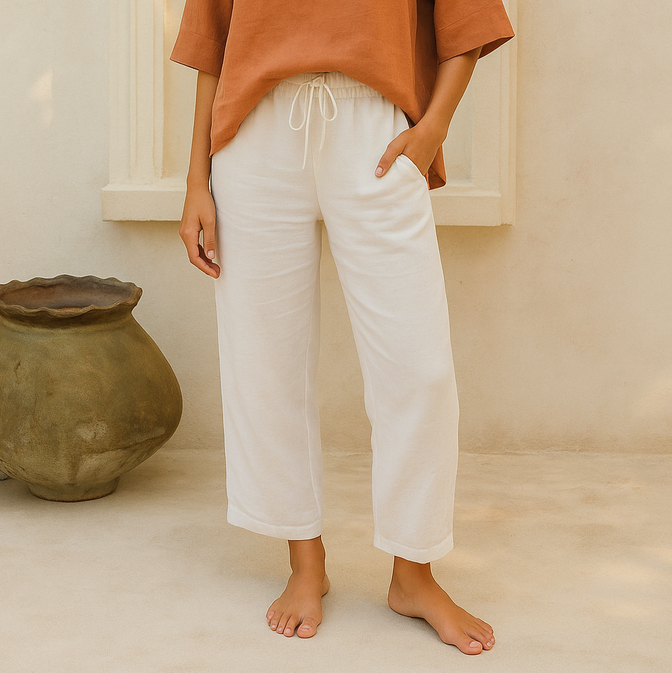 ELOISE – BREEZY LINEN BLEND SUMMER TROUSERS