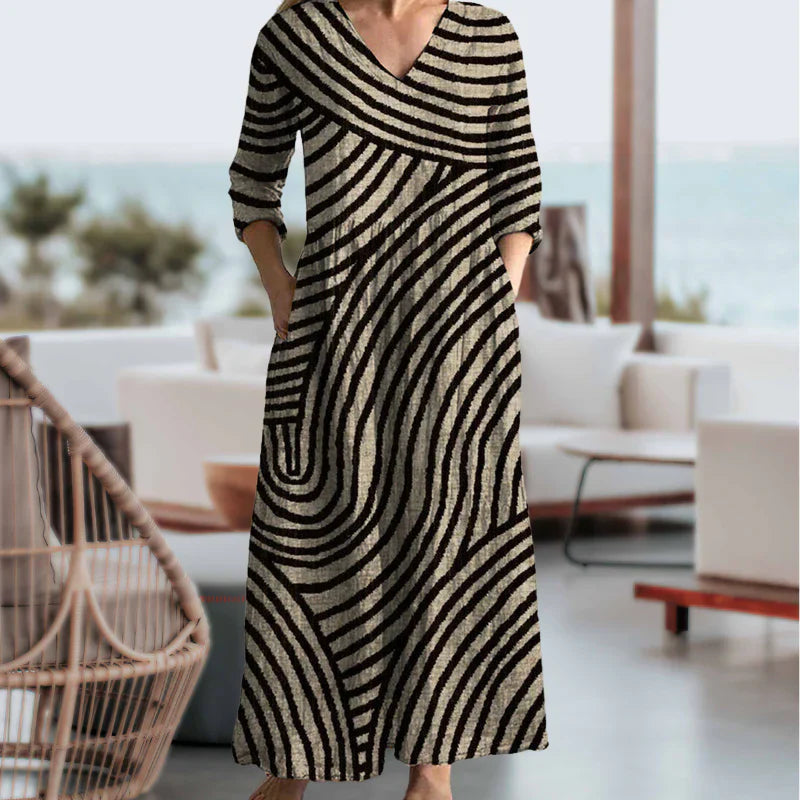KYLA – VINTAGE STRIPES FLOW MAXI DRESS
