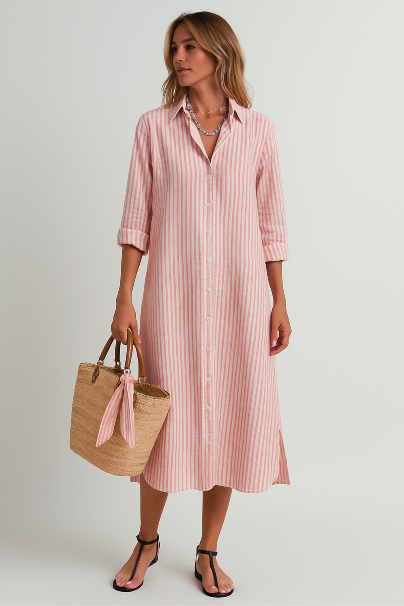 LUNA – CLASSIC STRIPES SHIRT DRESS