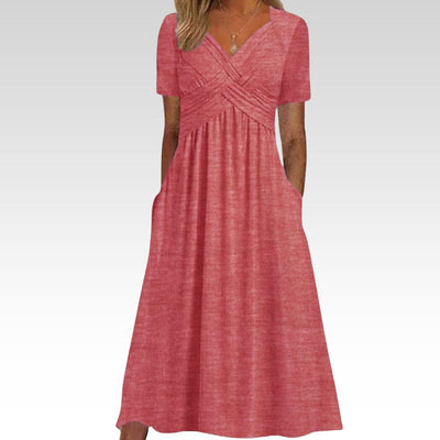 HAINAH - V-NECK FLATTERING DRESS