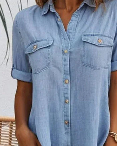 LUNA – RELAXED CHARM DENIM SHIRT DRESS