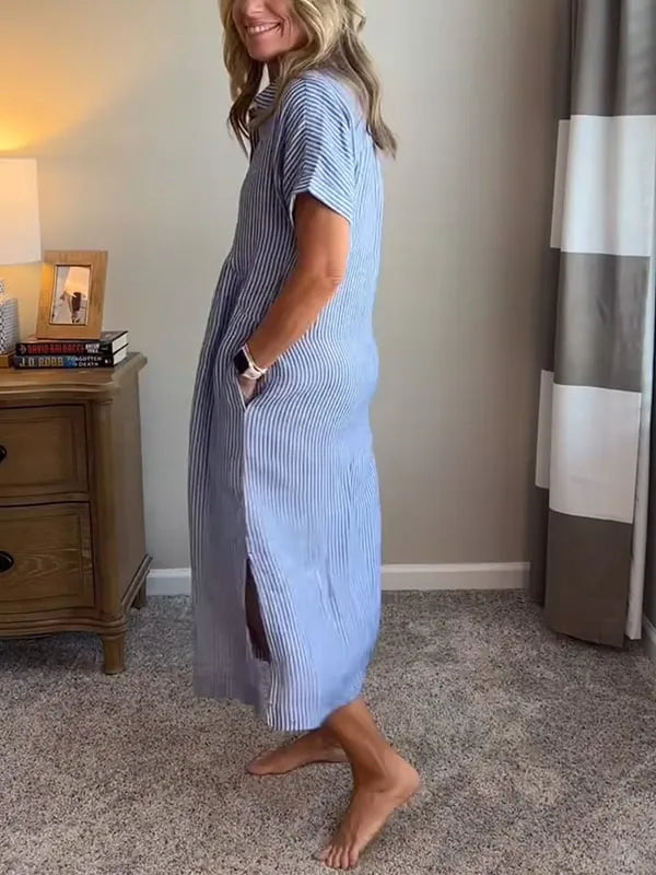 SARA – STRIPED SHIRT DRESS WITH EFFORTLESS ELEGANCE