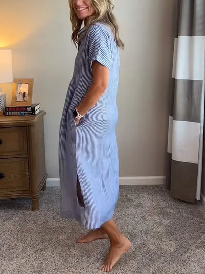 SARA – STRIPED SHIRT DRESS WITH EFFORTLESS ELEGANCE