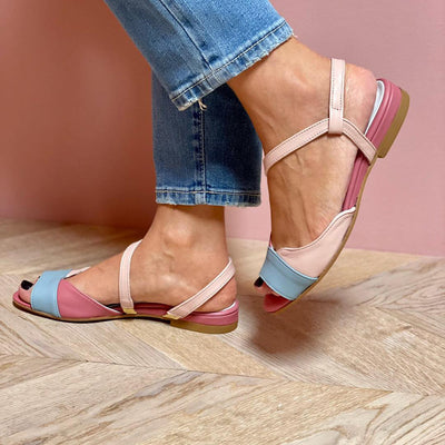 ROSELINA – ASYMMETRIC CHARM IN COLORBLOCK BLUSH