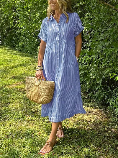 SARA – STRIPED SHIRT DRESS WITH EFFORTLESS ELEGANCE
