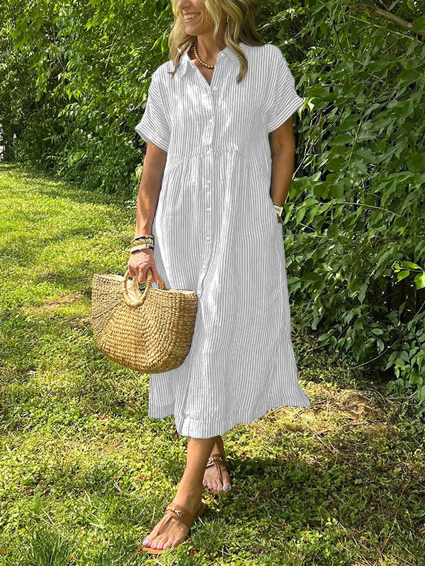 SARA – STRIPED SHIRT DRESS WITH EFFORTLESS ELEGANCE