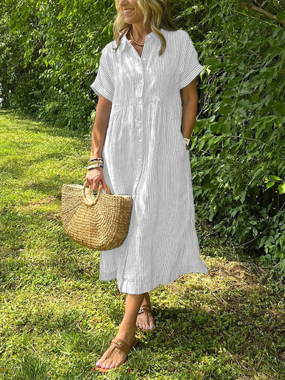 SARA – STRIPED SHIRT DRESS WITH EFFORTLESS ELEGANCE