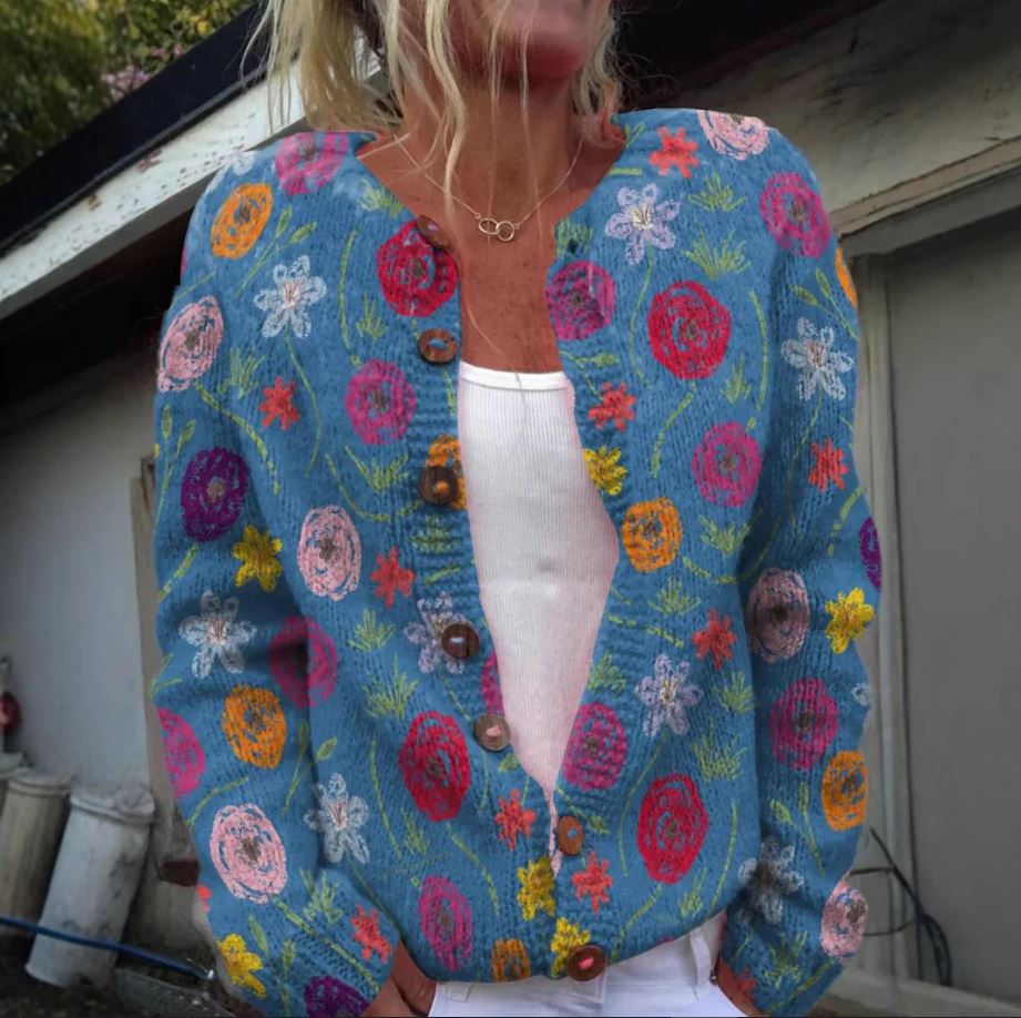 TILDA – BLOSSOM HUES FLORAL PRINT CARDIGAN