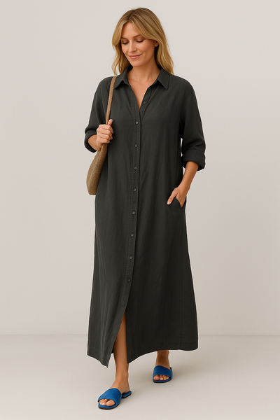LUNA – BREEZY GRACE LINEN SHIRT DRESS