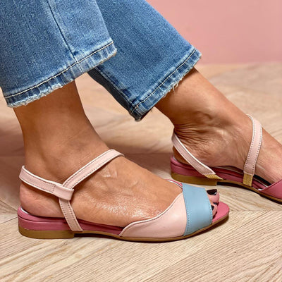 ROSELINA – ASYMMETRIC CHARM IN COLORBLOCK BLUSH