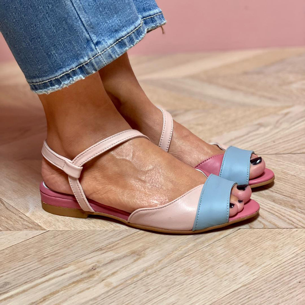 ROSELINA – ASYMMETRIC CHARM IN COLORBLOCK BLUSH