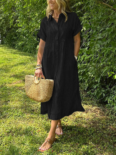 SARA – STRIPED SHIRT DRESS WITH EFFORTLESS ELEGANCE