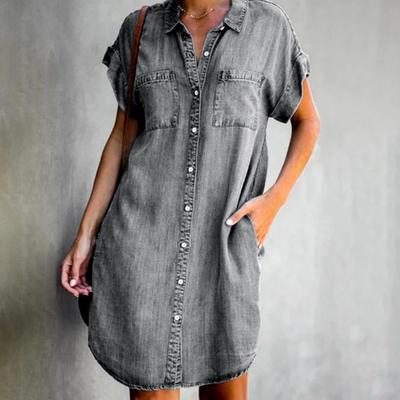 LUNA – SOFT-STRUCTURED DENIM SHIRT DRESS