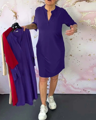 HANNE – REFINED ALLURE V-NECK DRESS