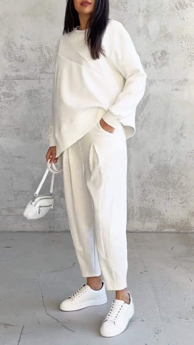 FLORIANA - ELEGANT TWO-PIECE SET WITH ROUND NECKLINE AND LONG SLEEVES