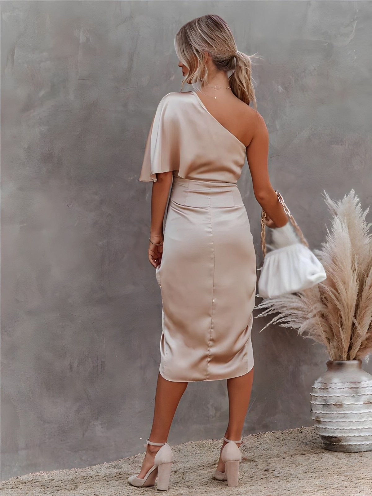 DHALIA – SCULPTED ELEGANCE ASYMMETRICAL DRESS