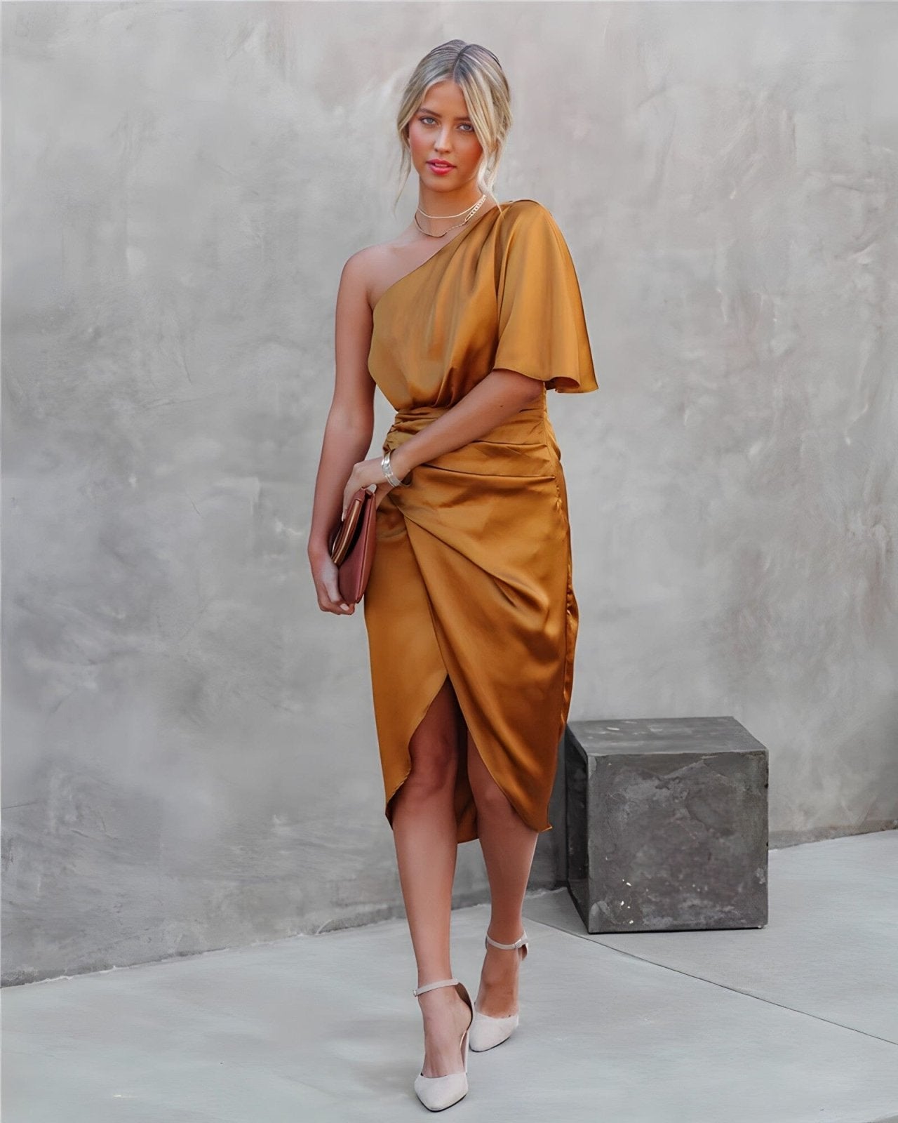 DHALIA – SCULPTED ELEGANCE ASYMMETRICAL DRESS