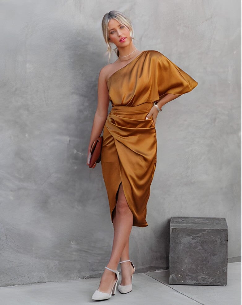 DHALIA – SCULPTED ELEGANCE ASYMMETRICAL DRESS