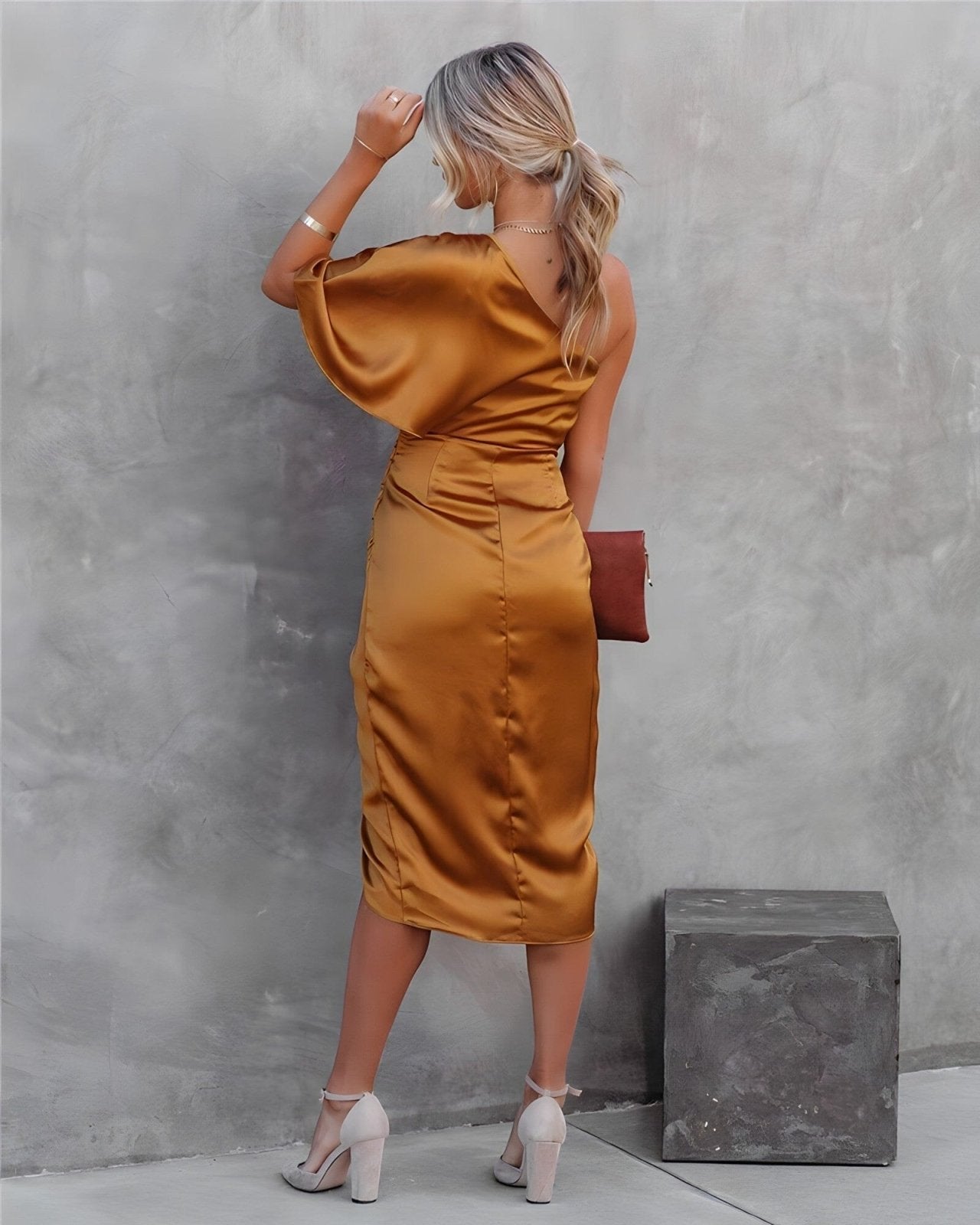 DHALIA – SCULPTED ELEGANCE ASYMMETRICAL DRESS