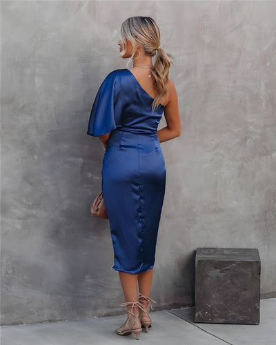 DHALIA – SCULPTED ELEGANCE ASYMMETRICAL DRESS