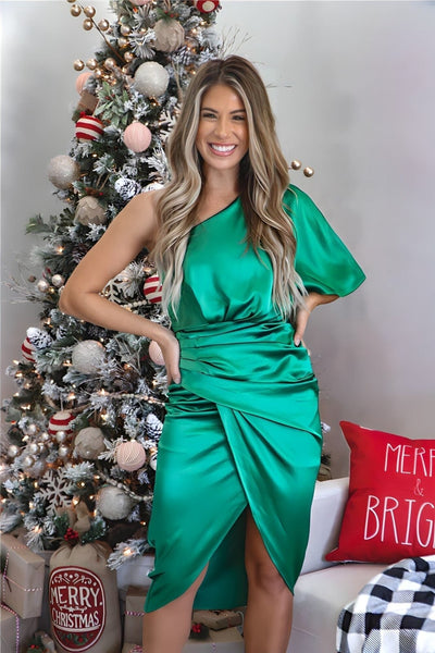 DHALIA – SCULPTED ELEGANCE ASYMMETRICAL DRESS