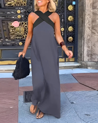 NATHALIE – RÉTRO CHARM V-NECK DRESS