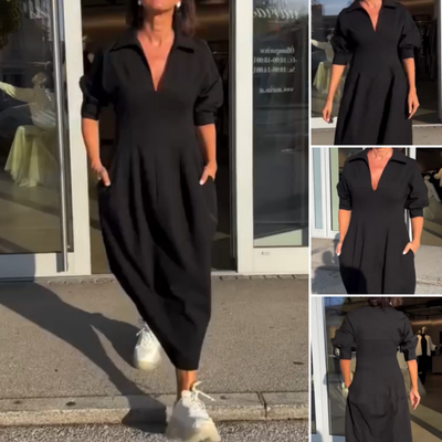 VICTORIA – TAILORED GRACE MIDI DRESS WITH SOFT LAPELS