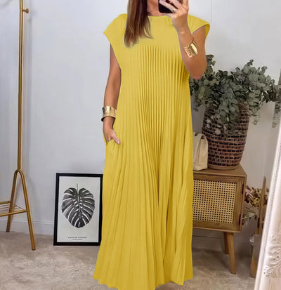 ELEONORA - DRESS WITH PLEATED SLEEVELESS